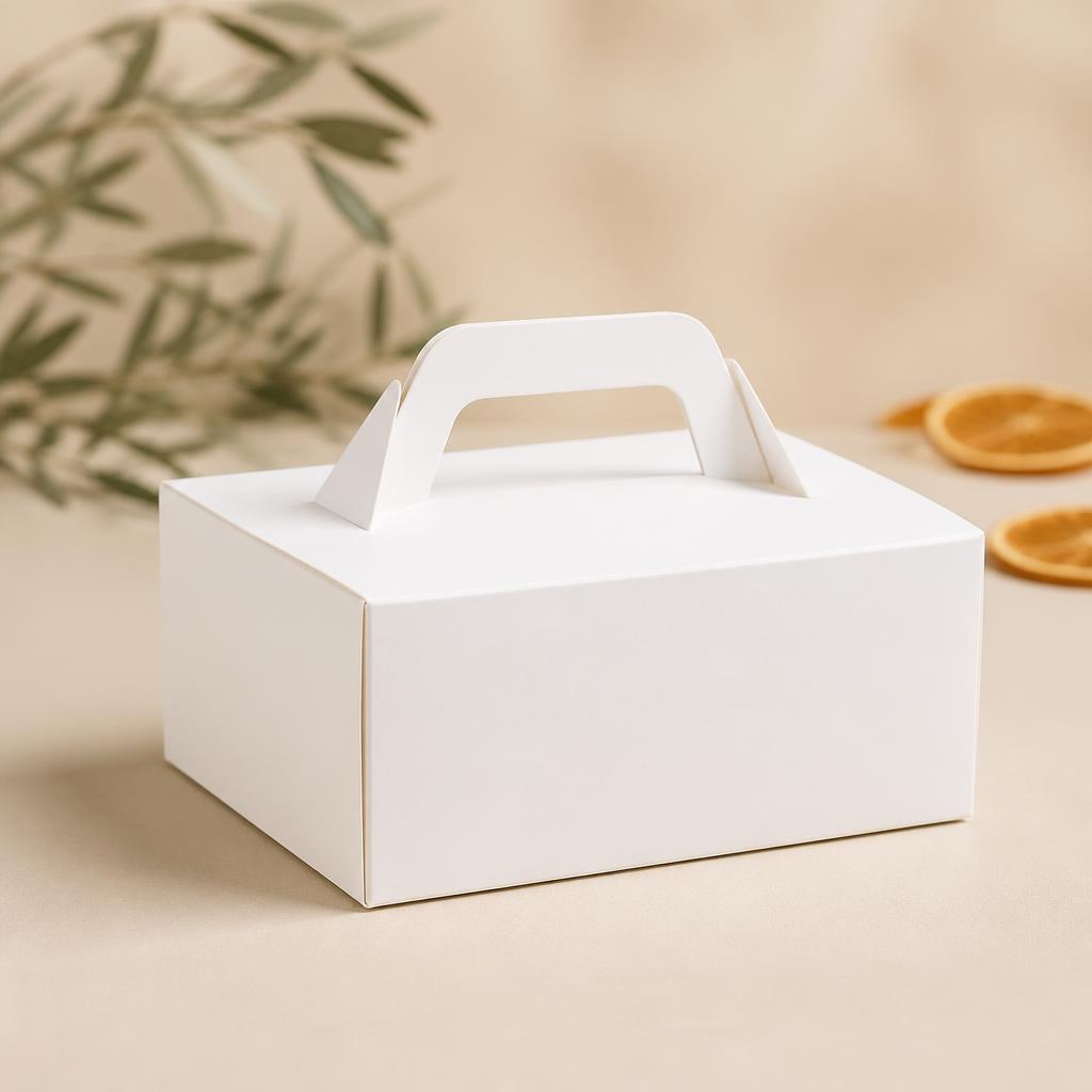 Caja Ciega Protectora para Repostería Pesada de Cartulina blanca 400 g personalizable con tu logo — Gaia Packaging Argentina
